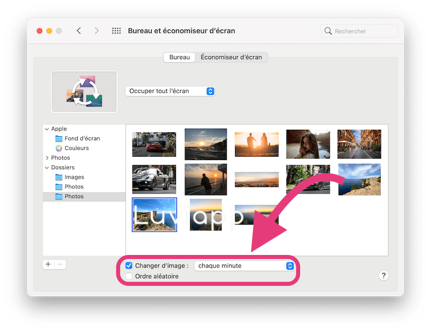 Changer fond d'écran automatique Mac