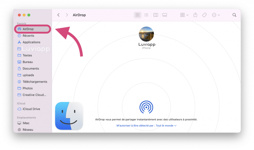 Comment envoyer des documents avec le finder via AirDrop sur Mac