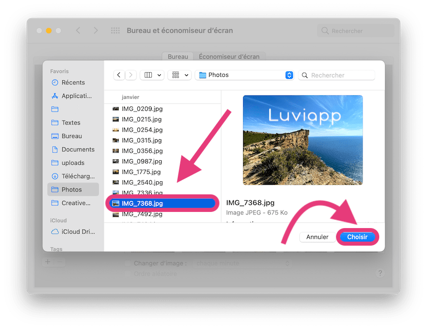 Comment mettre des images personnelles en fond d'écran sur Mac