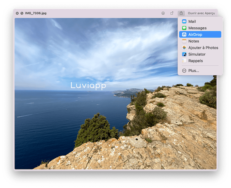 Coup d'oeil macOS Airdrop Apple