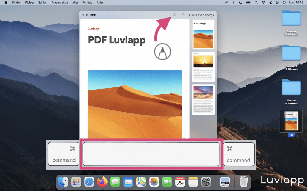 Modifier un PDF avec Coup d'oeil macOS