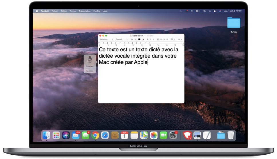 Présentation dictée vocale macOS Apple