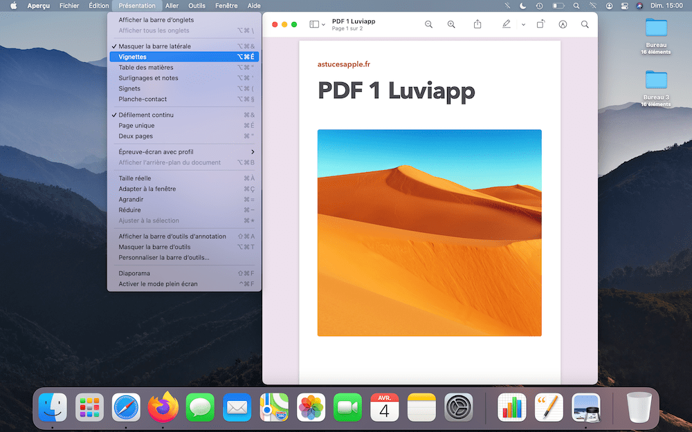 Comment afficher vignette Apercu PDF Mac