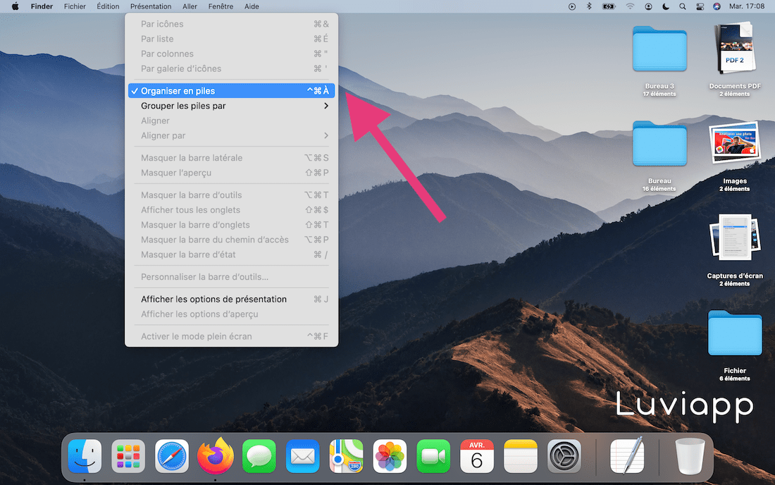 Comment organiser en pîles sur Mac