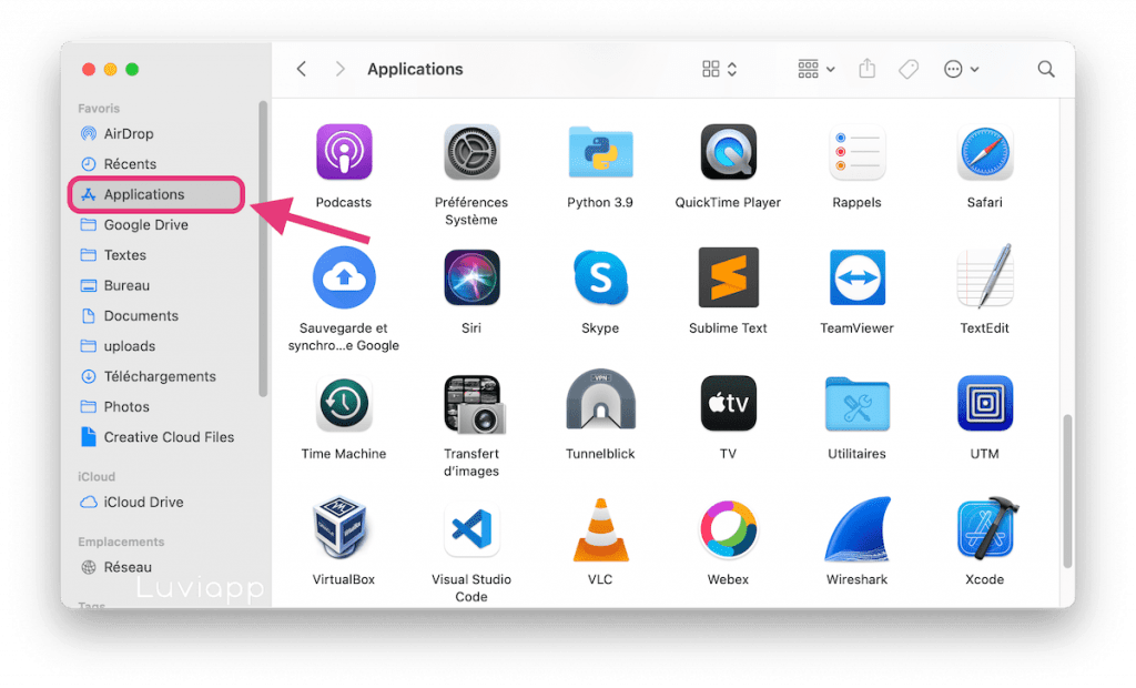 comment ouvrir application sur mac